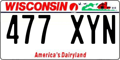 WI license plate 477XYN