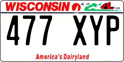 WI license plate 477XYP