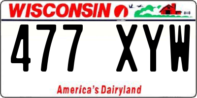 WI license plate 477XYW