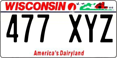 WI license plate 477XYZ