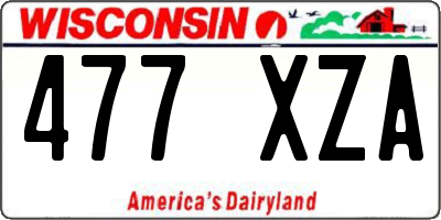 WI license plate 477XZA