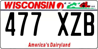 WI license plate 477XZB