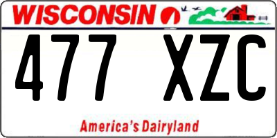 WI license plate 477XZC