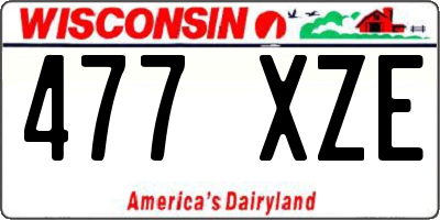 WI license plate 477XZE
