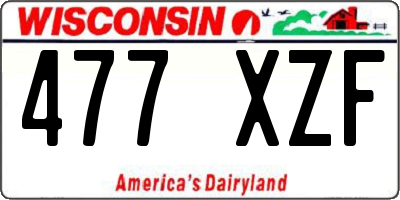 WI license plate 477XZF