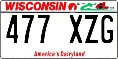 WI license plate 477XZG