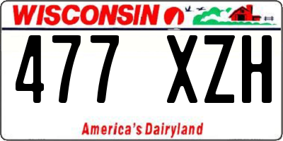 WI license plate 477XZH