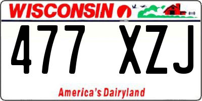 WI license plate 477XZJ