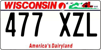 WI license plate 477XZL