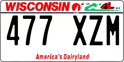 WI license plate 477XZM