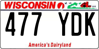 WI license plate 477YDK