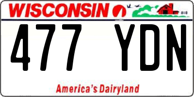 WI license plate 477YDN