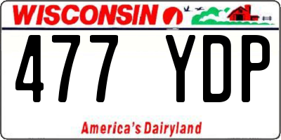 WI license plate 477YDP