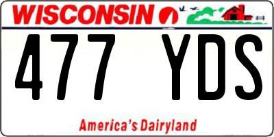 WI license plate 477YDS