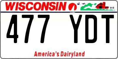 WI license plate 477YDT