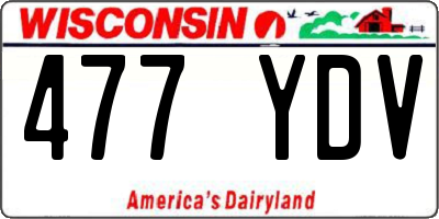 WI license plate 477YDV