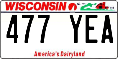 WI license plate 477YEA