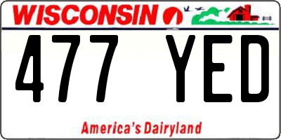 WI license plate 477YED