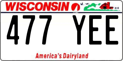 WI license plate 477YEE