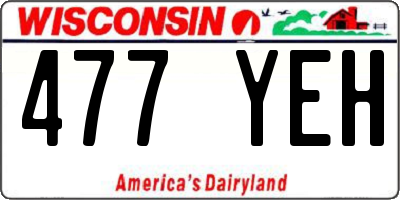 WI license plate 477YEH