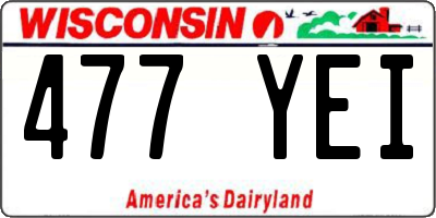 WI license plate 477YEI