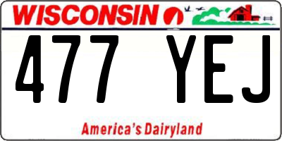 WI license plate 477YEJ