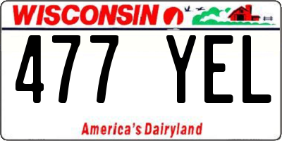 WI license plate 477YEL