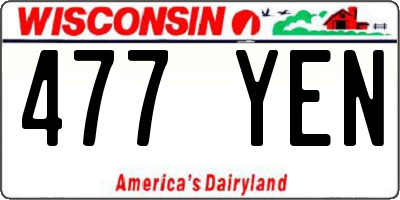 WI license plate 477YEN
