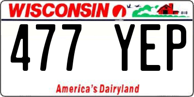 WI license plate 477YEP