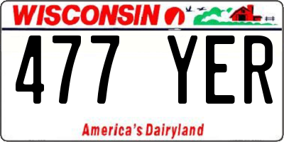 WI license plate 477YER