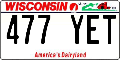 WI license plate 477YET