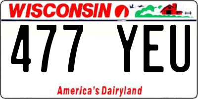WI license plate 477YEU