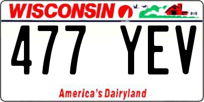WI license plate 477YEV