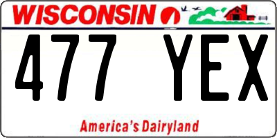 WI license plate 477YEX