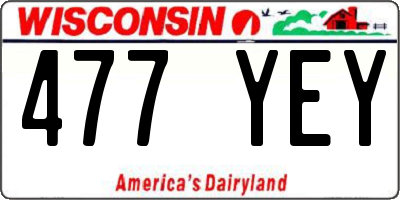 WI license plate 477YEY