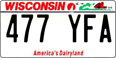 WI license plate 477YFA