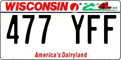 WI license plate 477YFF