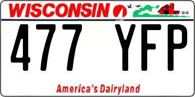 WI license plate 477YFP