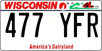 WI license plate 477YFR
