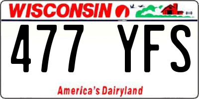 WI license plate 477YFS