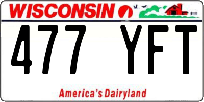 WI license plate 477YFT