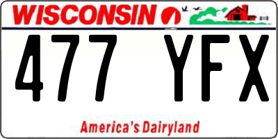 WI license plate 477YFX