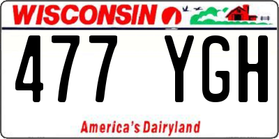 WI license plate 477YGH