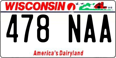 WI license plate 478NAA