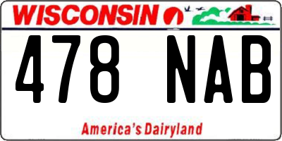 WI license plate 478NAB