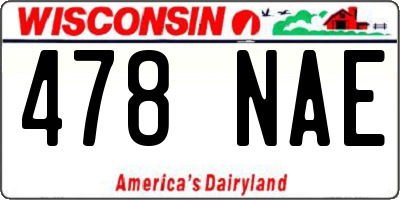 WI license plate 478NAE