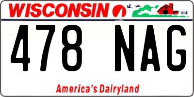 WI license plate 478NAG