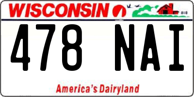 WI license plate 478NAI