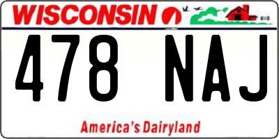 WI license plate 478NAJ