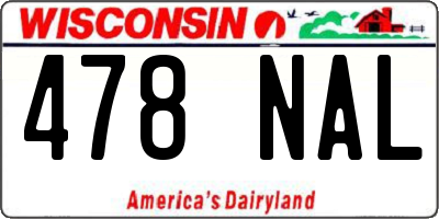 WI license plate 478NAL